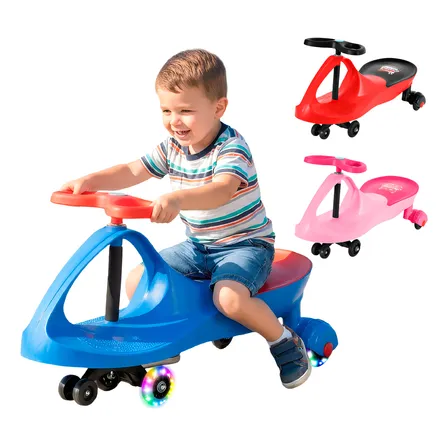 Carrinho Rolimã Infantil Triciclo Com Roda Led Colorido Cor Azul