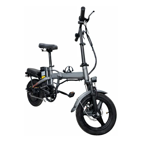 Bicicleta Elétrica Dobrável 400w 30km/h Farol De Led Cinza