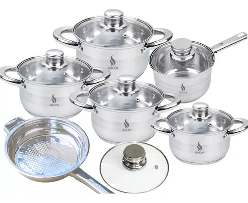 Panelas Galya Aço Inox Fundo Triplo Fogão A Gas E Indução Prateado