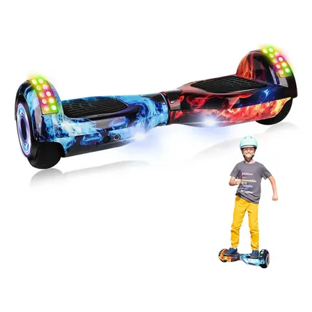 Hoverboard Elétrico Skate Overboard Bluetooth Cor Fogo Gelo Azul