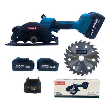Serra Circular Profissional Hanabi 21v Com 2 Baterias Azul Azul 110/220v