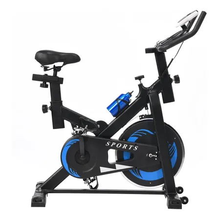 Bicicleta Ergométrica Spinning Inércia 20kg Semiprofissional Preto/azul 1.2v
