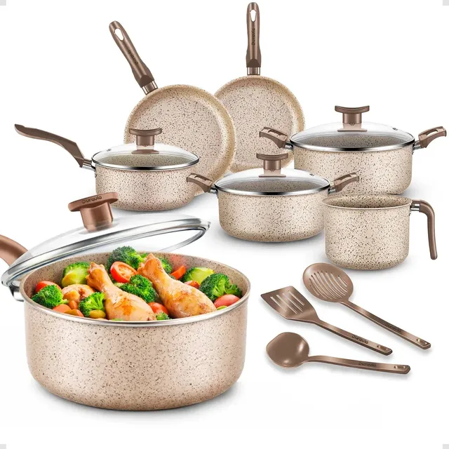 Conjunto De Panelas Antiaderente 10 Peças Teflon Vanilla Duravia