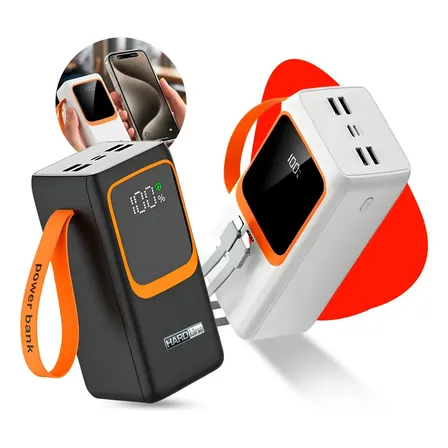 Power Bank Turbo Carregador Portátil 50.000mah Digital Usb Rápido Display Digital Branco Ou Preto - Marca Hardline