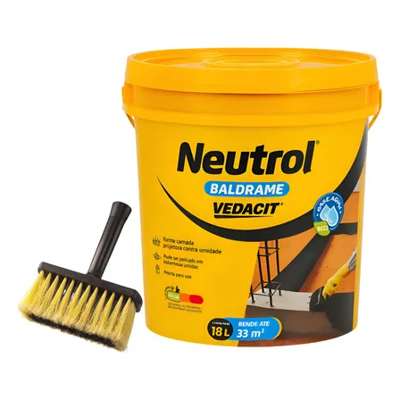 Impermeabilizante Neutrol Vedacit Baldrame Base Água Preto 18l Fosco