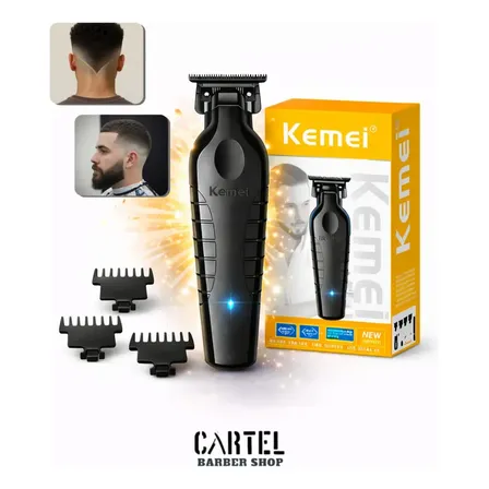 Maquina Corte Cabelo Acabamento Portátil Com Carregamento Usb Km-2299 Profissional Cor Preto Profissional