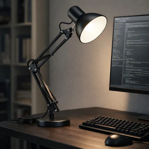 Luminária Mesa Abajur Quarto Articulável Com Garra E Base Modelo Pixar Profissional Preto