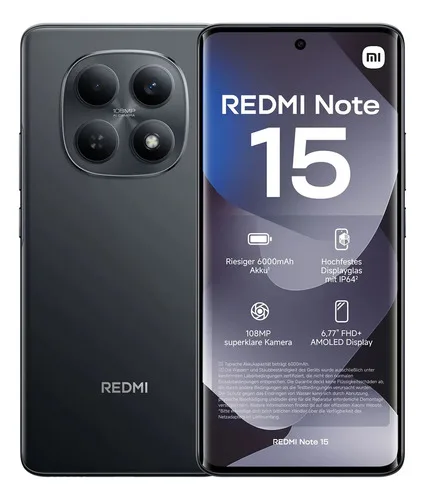 Celular Xiaomi Redmi Note 15 4g Dual Sim 128/6gb Ram Preto Preto