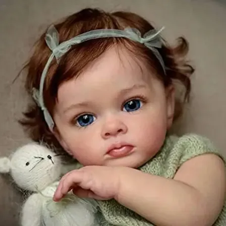 Boneca Reborn Bebê Menina Pintada Realista 55cm Olhos Azuis-IG565