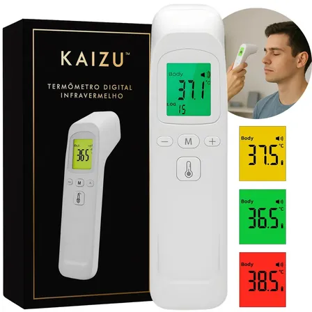 Termômetro Infravermelho Testa Sem Contato Digital Febre Infantil Adulto Medição Rápida Alta Precisão Display Lcd Memória Sensor