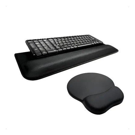 Kit Mousepad + Apoio Ergonômico Punho De Teclado Home Office