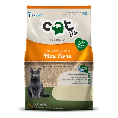 Areia Catbio Biodegradável 4 Kg - Max Clean - Grãos Finos