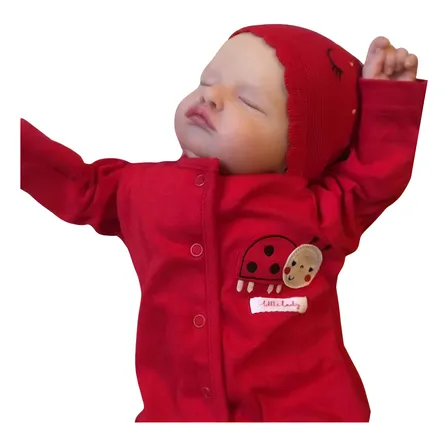 Bebê Boneca Reborn Recém Nascida De Olhos Fechados Com Kit