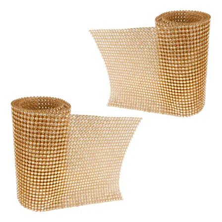 Kit 2 Manta De Strass Original Dourada 10x45