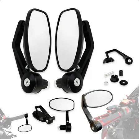Retrovisor Ponta Guidão Custom Cafe Racer Moto Preto