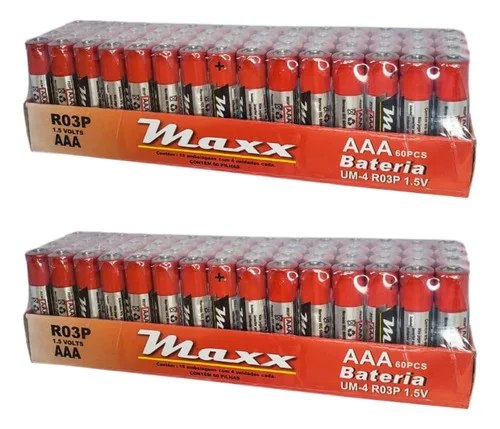 60 Unidades Kit Pilhas Aaa Palito Para Controle Remoto