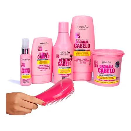 Kit Desmaia Cabelo Completo Forever Liss E Escova P/ Cabelo