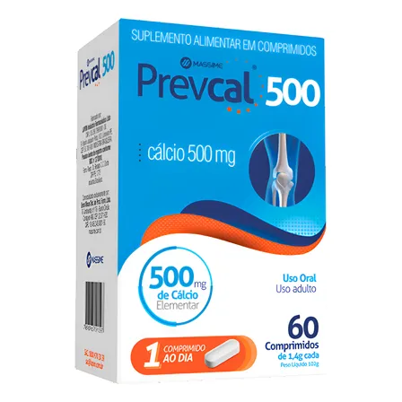 Prevcal 500mg Carbonato De Cálcio 60cpr - Cálcio Elementar Sem Sabor