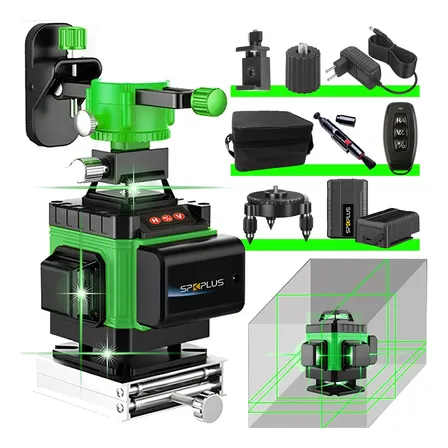Nível Laser 16 Linhas Verde 4d 15m+base Giratória+bateria*2