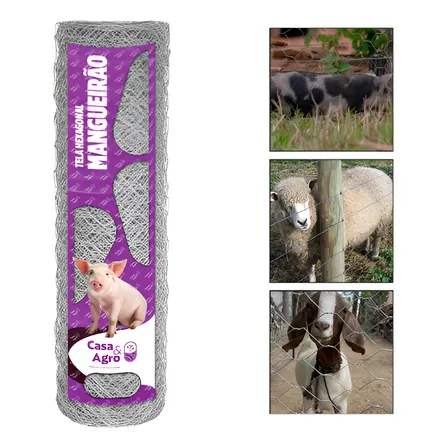 Tela Mangueirão 1,50x50m Fio 18 Porco Carneiro Chiqueiro