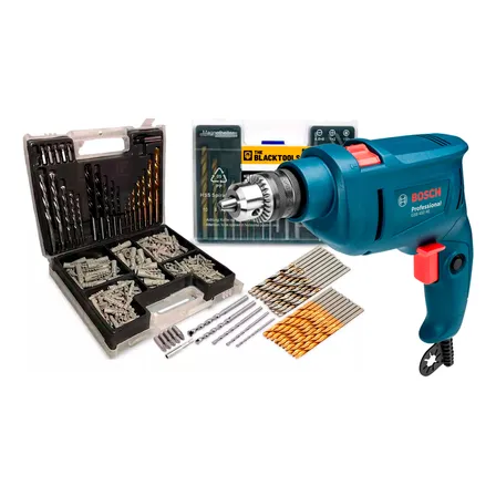 Furadeira Bosch Gsb 450w Impacto Re 220v + Kit Brocas 300pçs