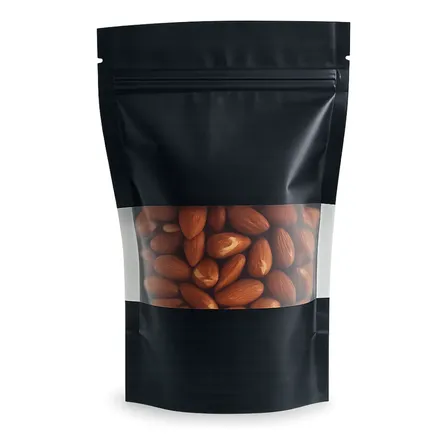 Saco Kraft Preto Metal Visor Zip Hermetico Pouch C/50 -10x15 Preto