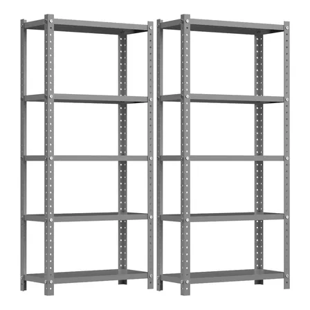 Prateleira Em Aço Resistente P Estoque 40cm 5 Bandejas 2 Uni