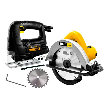 Serra Circular 1100w Profissional C/ Serra Tico Tico 500w Amarelo E Preto 220v 60hz