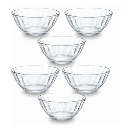 Jogo De Sobremesa Tigela Bowl 6 Peças Potes Em Vidro