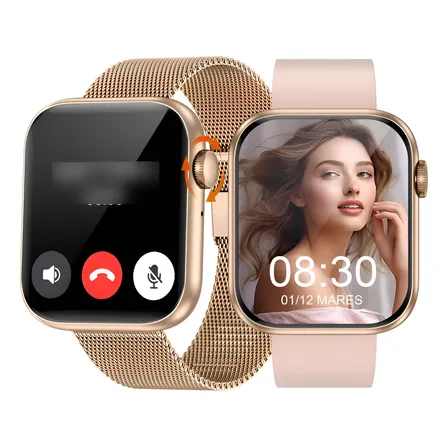 Relógios Inteligentes Feminino Smartwatch Esportivo Original Rosa Ouro Pulseira Milanesa Pulseira De Silicone