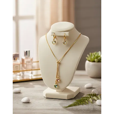 Kit Brinco E Colar Gravata 2 Folheado Ouro Antialérgico