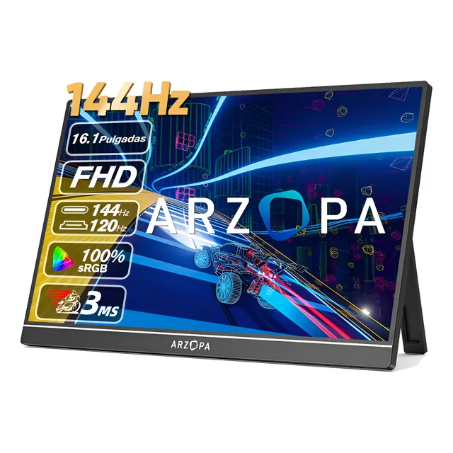 Monitor Gamer Portátil Arzopa 16,1'' 144hz Fhd Ips Hdmi Usbc Preto 127/220v
