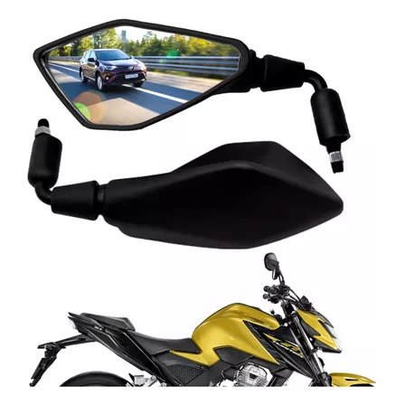 Retrovisor Kawasaki Z400 Rebaixado 90º Honda Lente Convexa