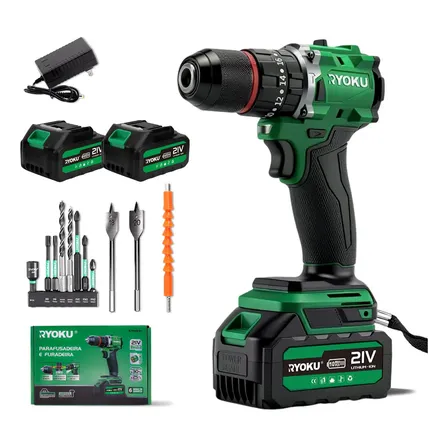 Furadeira Parafusadeira Brushless 2 Bateria 21v 3.0 Ah 10mm