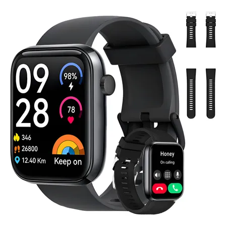 Smartwatch Bluetooth Calling Mulheres Original Relógio Preto Preto