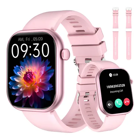 Smartwatch Rosa Bluetooth Calling Mulheres Original Relógios