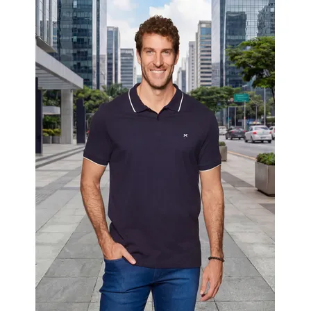 Camisa Polo Mm Masc Azul Escuro