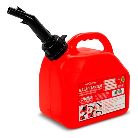 Galão Tanque Transporte Gasolina Combustível 5l C/ Bico