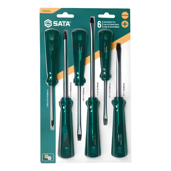 Jogo De Chaves De Fenda E Phillips Com 6 Peças St08044l Sata