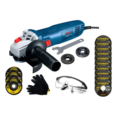 Esmerilhadeira Angular Lixadeira 127v Bosch + Acessórios