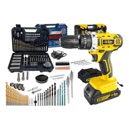 Furadeira Parafusadeira Impacto 21v + Jogo 103 Peças Bosch