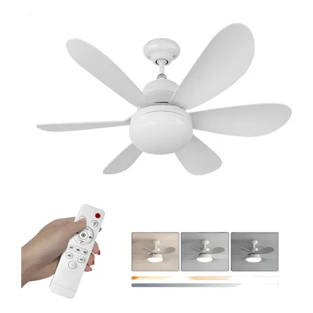 Luminária Ventilador De Teto Bivolt Três Temperatura 45w 45 W Branco