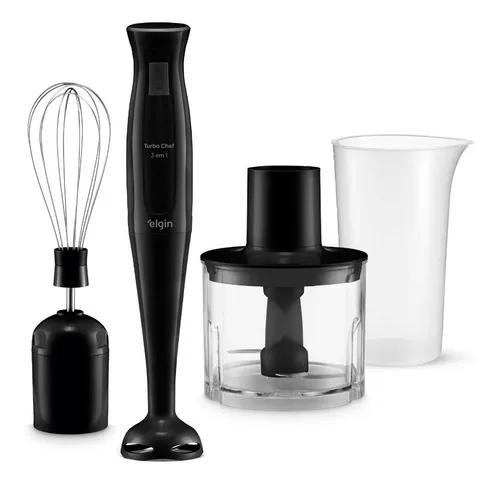 Mixer Turbo Chef 3 Em 1 200w Triturador E Fuet Elgin Preto 127v