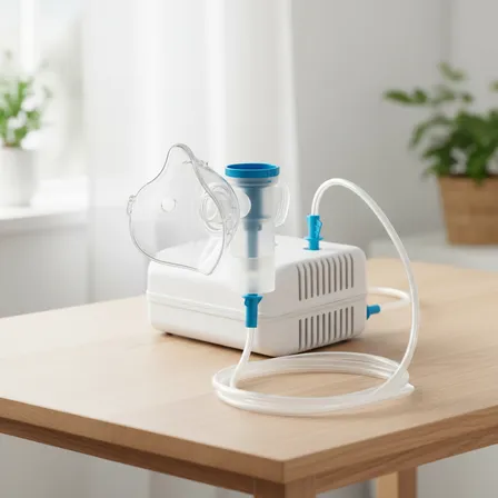 Inalador Compressor Multi Uso Adulto E Infantil Branco E Azul 127/220v