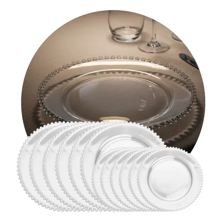 Kit De 8 E 12 Pratos Jantar Sobremesa Pearl 20 E 28cm Wolff