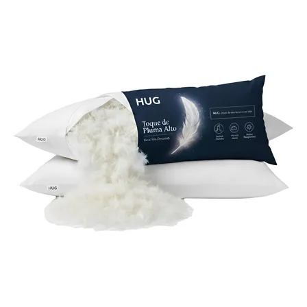 Travesseiro Toque De Pluma Alto Macio Capa Premium