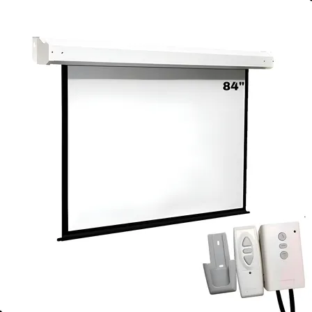 Tela De Projeção Elétrica 84pol Retratil Com Controle Remoto