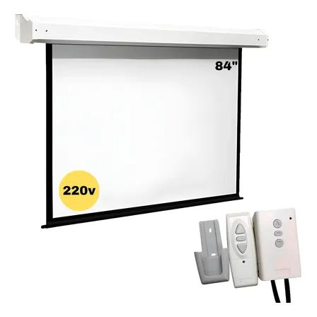 Tela Projeção Elétrica 84pol 220v Retratil Controle Remoto 220v