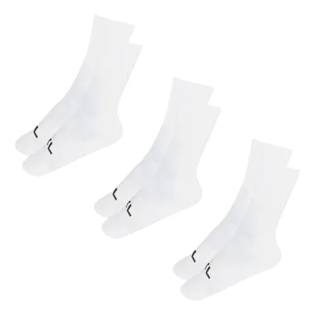 Kit 3 Pares Meias Poliamida Corrida Runing Ciclismo Academia Branco 35 - 42
