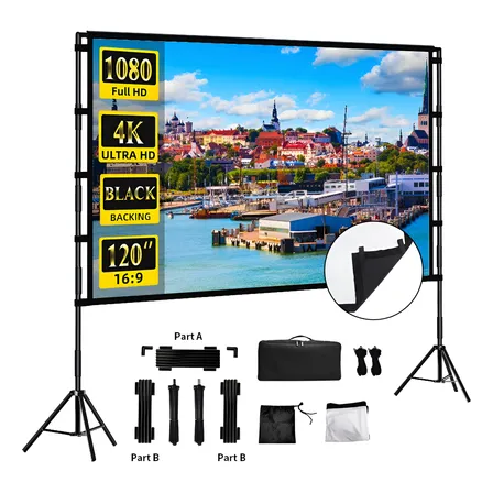 Tela De Projeção 120 Polegadas Portátil Hd 4k Com Tripe
